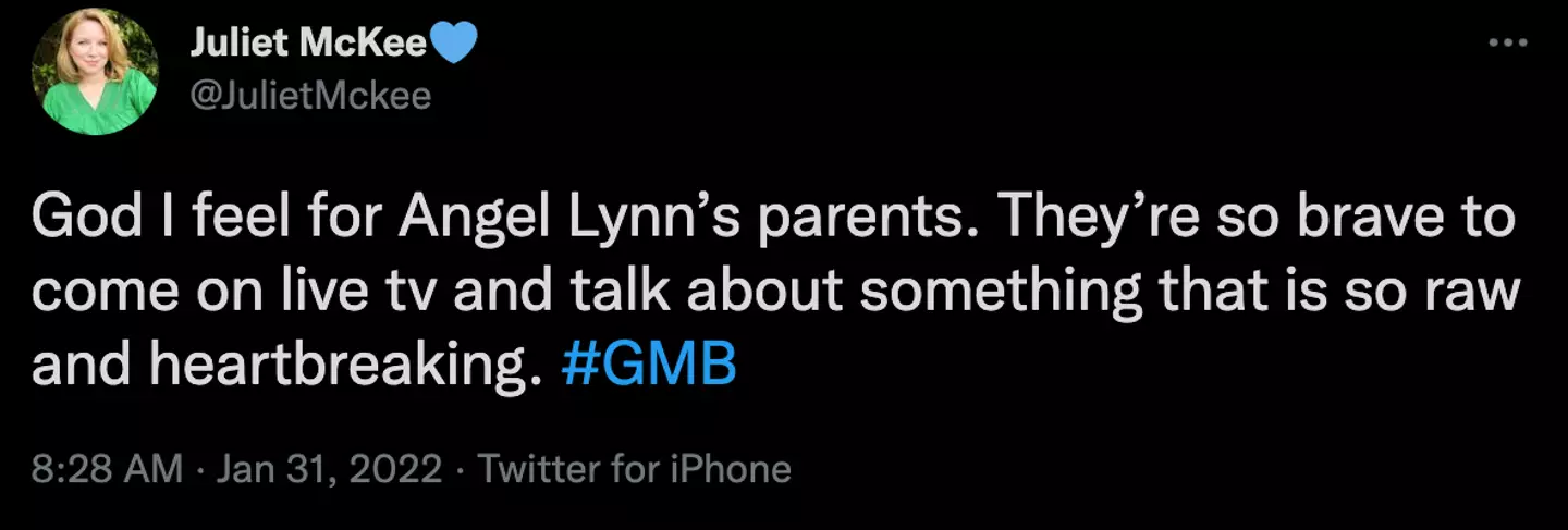 Angel Lynn's parents were praised (