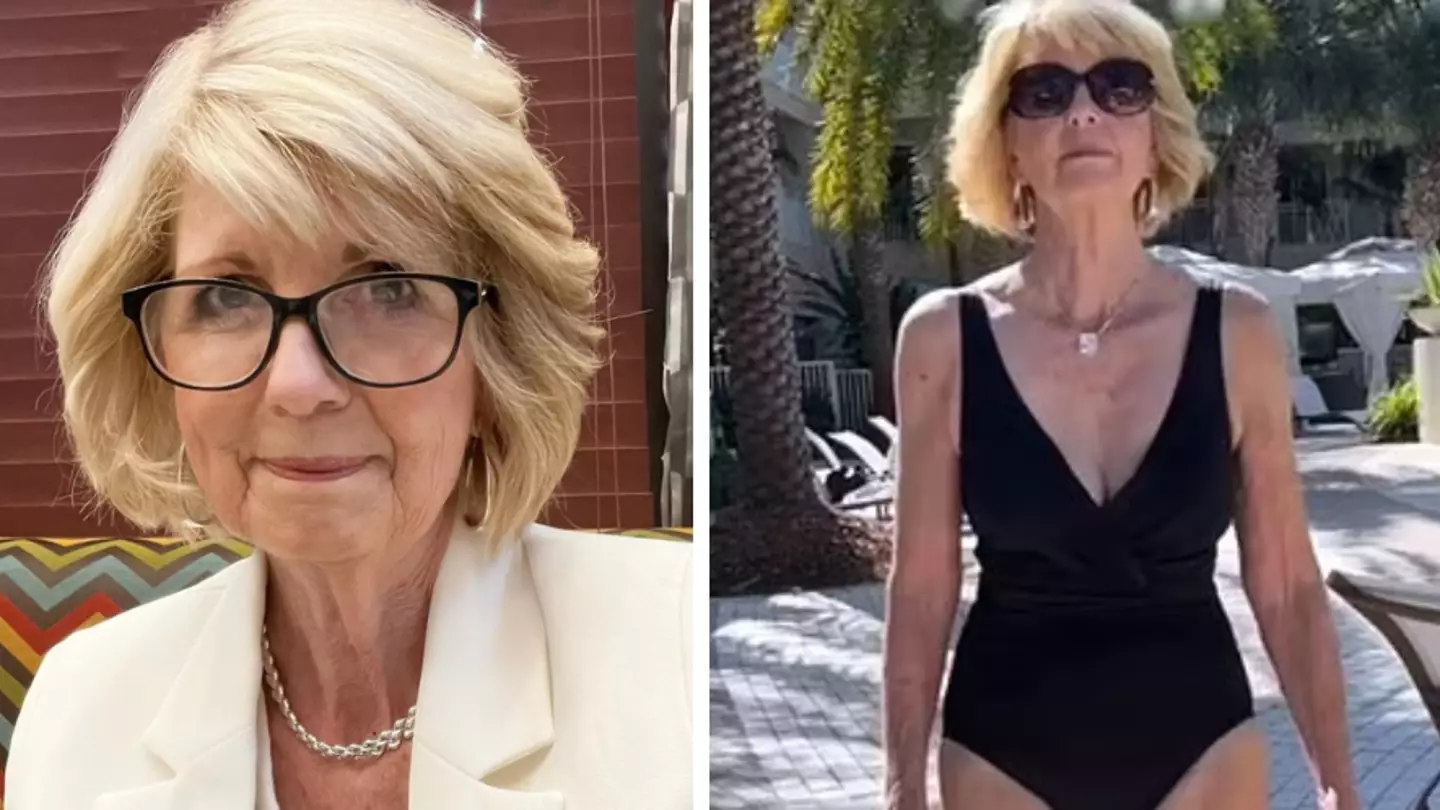 Woman, 76, hits back at trolls who tell her to 'dress her age' by wearing figure-hugging swimsuit