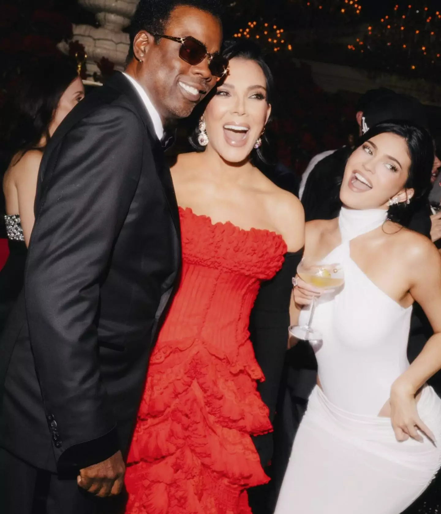 Chris Rock, with Kris Jenner and Kylie (Instagram.com/Krisjenner)