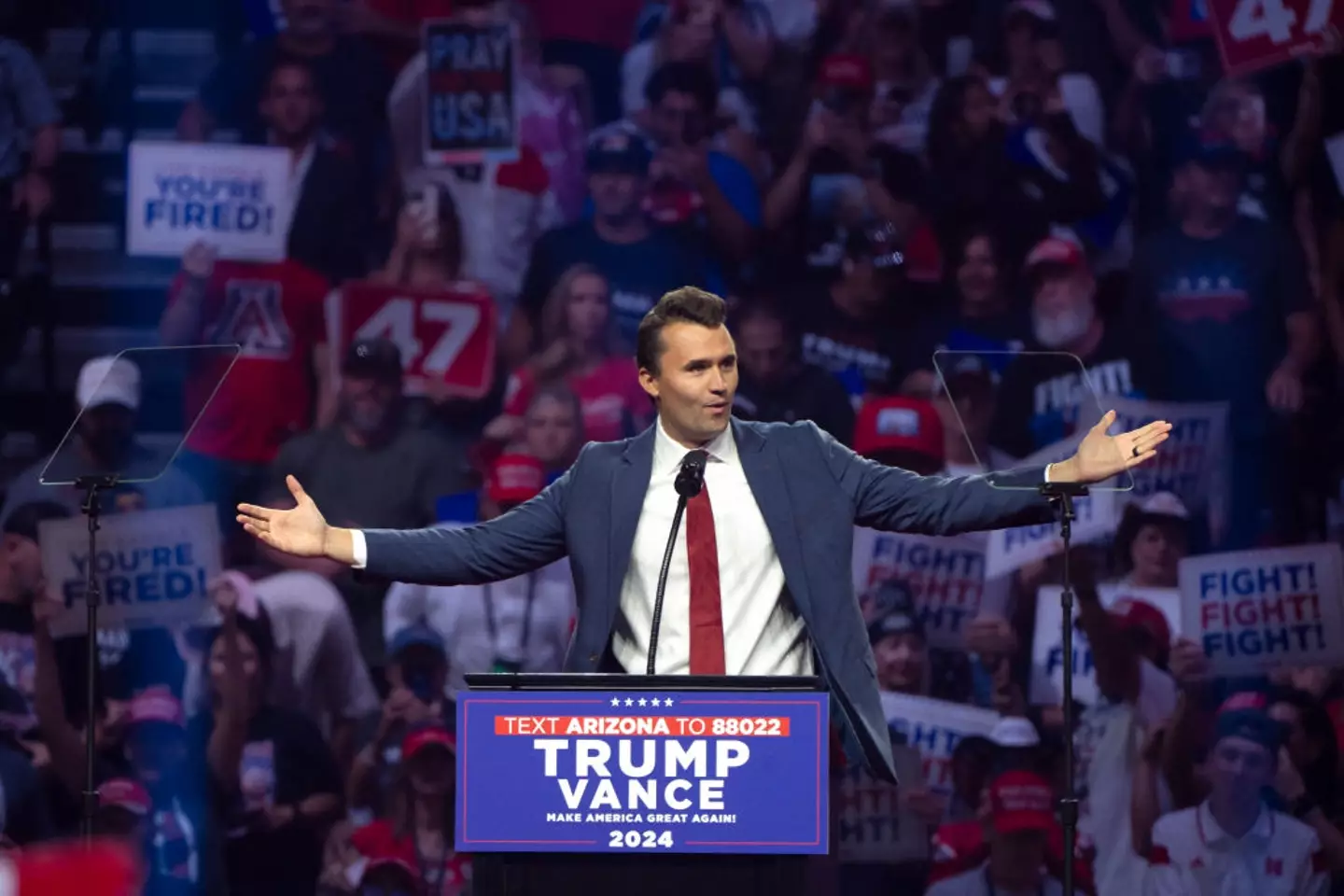 In his tribute, Trump said Charlie was 'the best of America' (Rebecca Noble/Getty Images)
