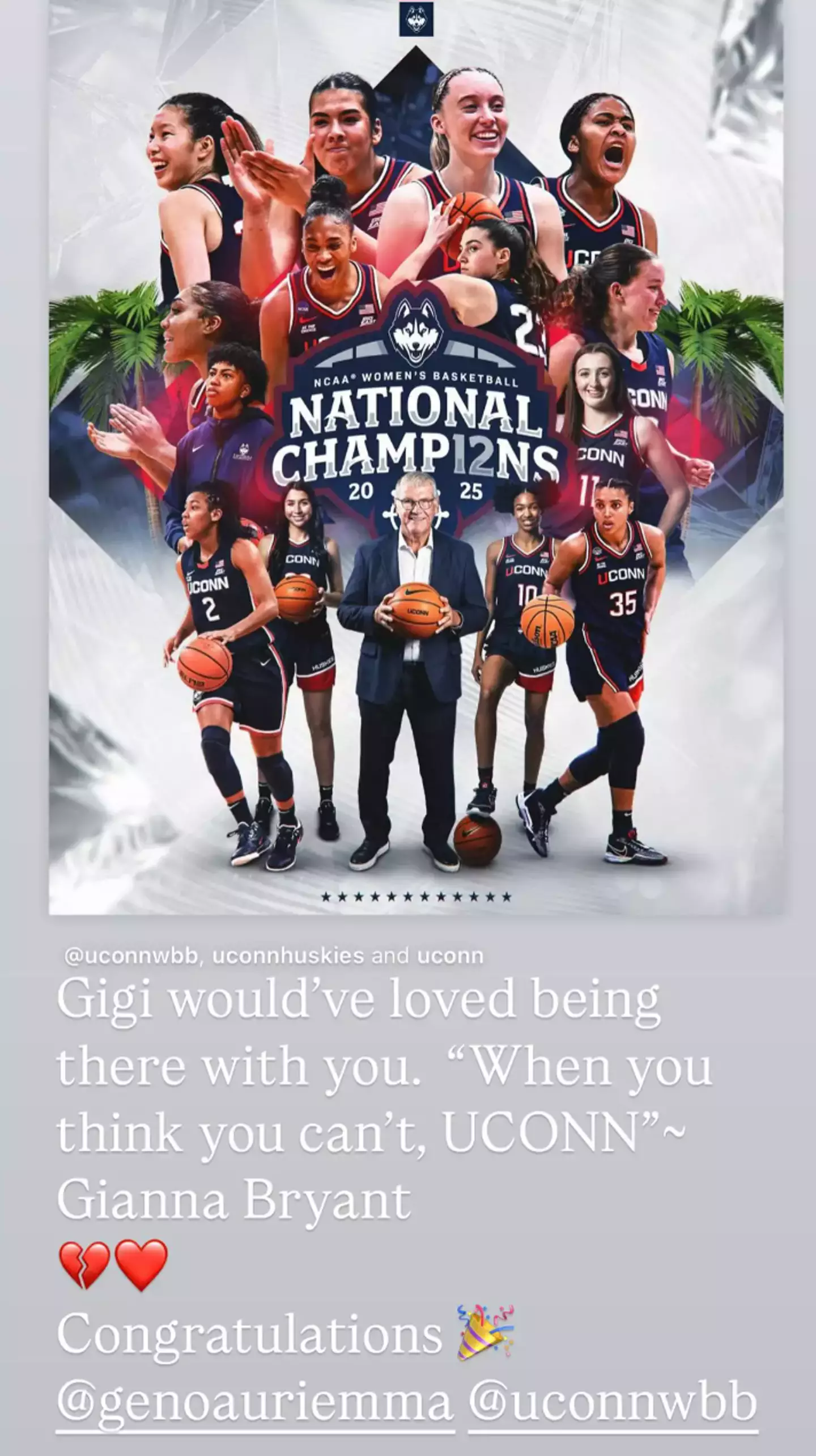 Vanessa shared a congratulatory message online (Instagram/@vanessabryant)