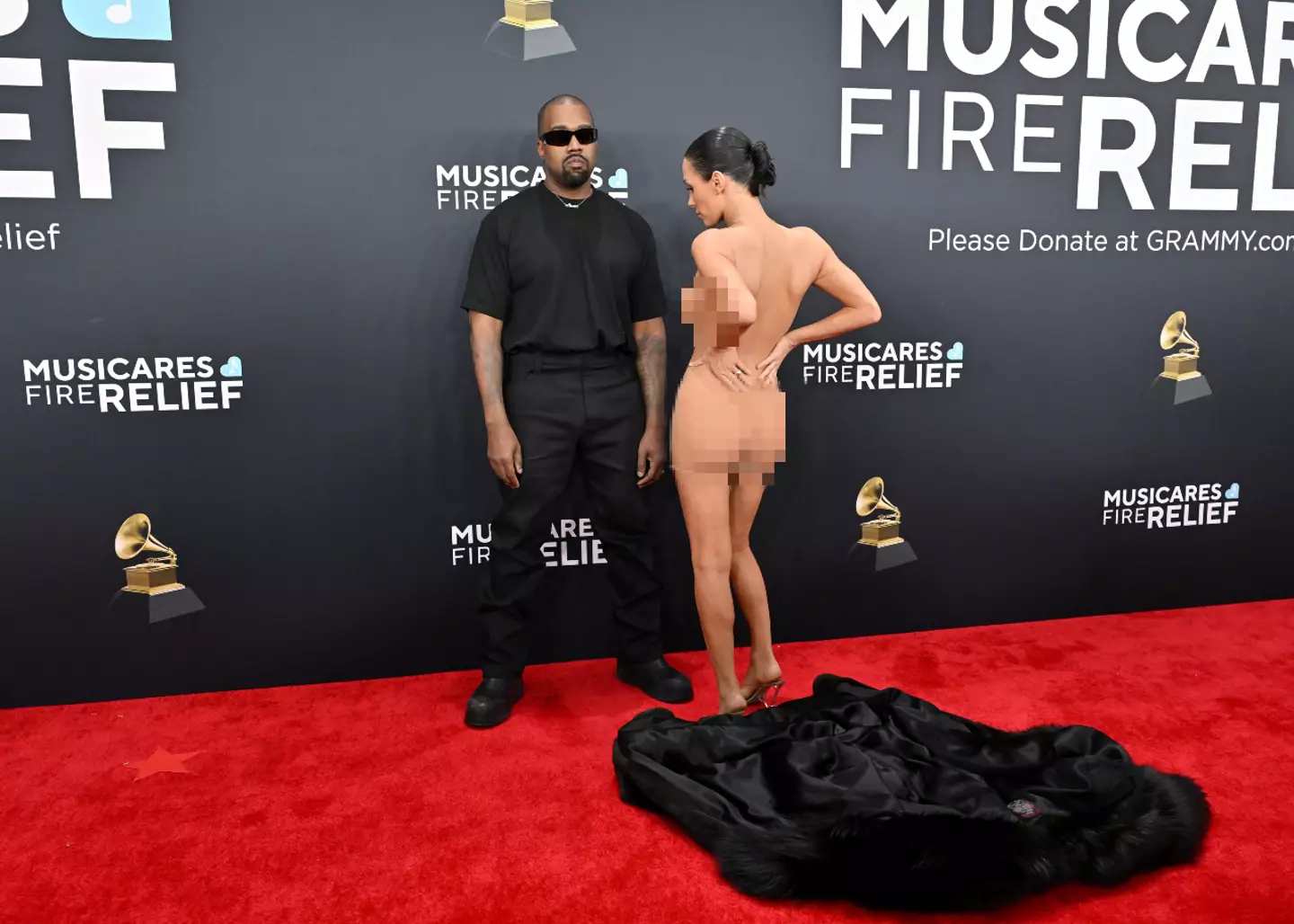 Bianca and Kanye have since been slammed for their red carpet appearance (Axelle/Bauer-Griffin/FilmMagic)