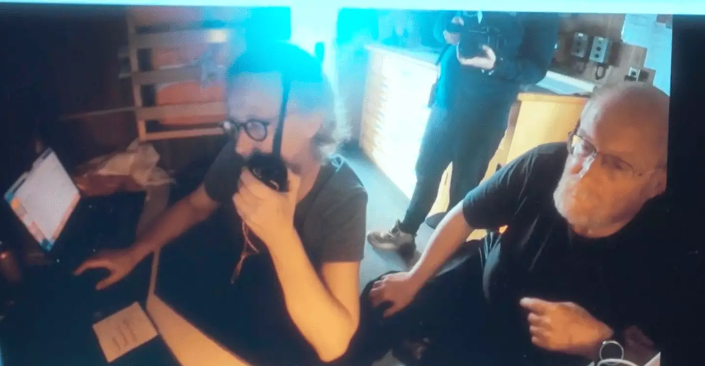 In the footage, a chilling noise that sounds like a 'door slamming' can be heard (BBC)