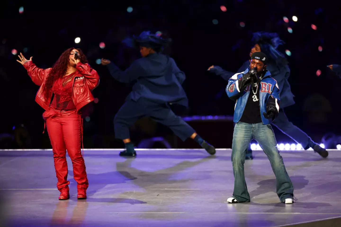 Fans were convinced SZA was lip syncing during her Super Bowl halftime show performance with Kendrick Lamar (Kevin Sabitus / Contributor / Getty Images)