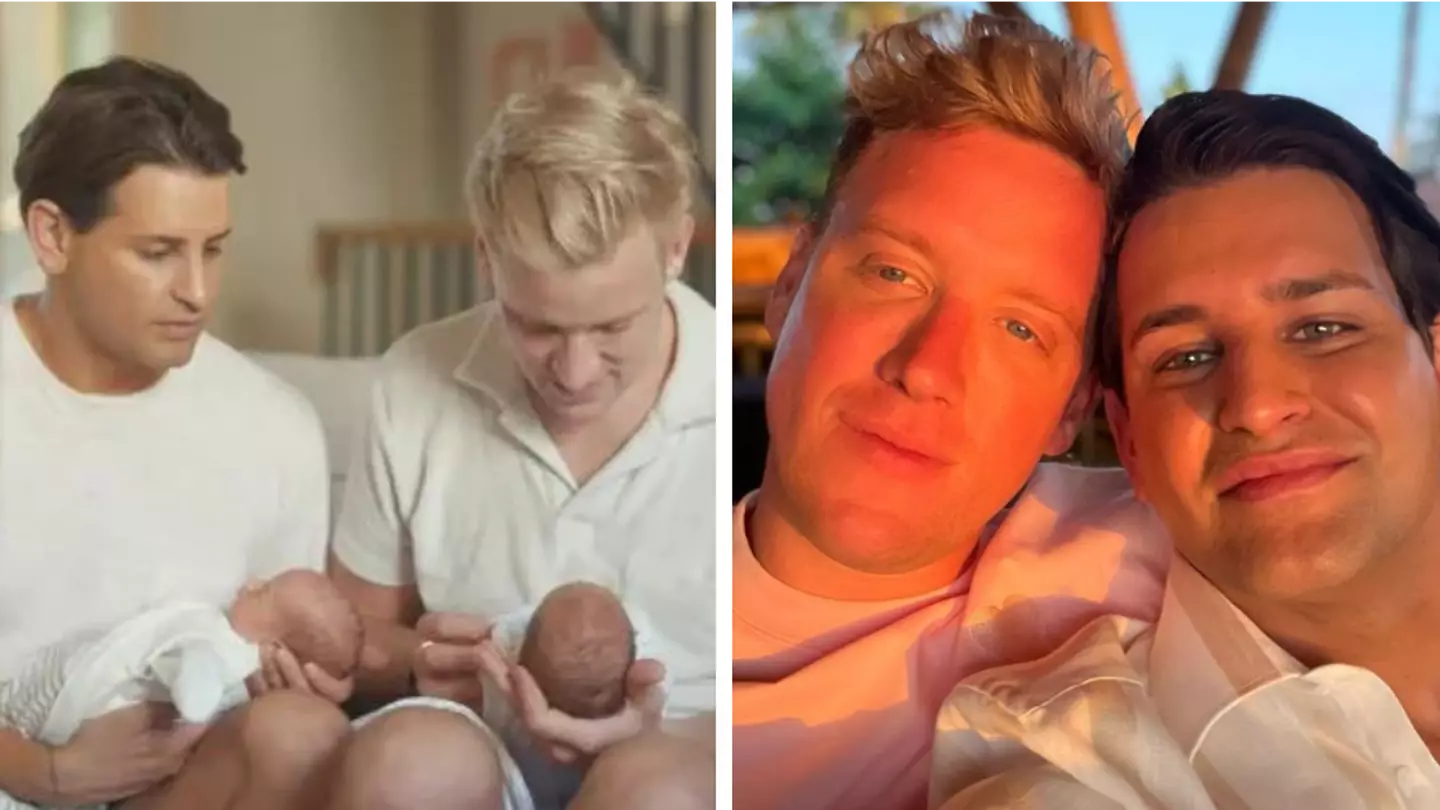 Ollie Locke and husband Gareth dad-shamed over newborn twins’ names