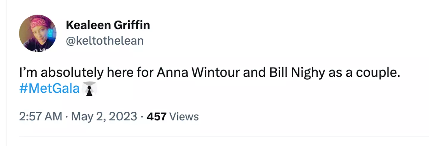 Fans are convinced Nighy and Wintour have confirmed their relationship.