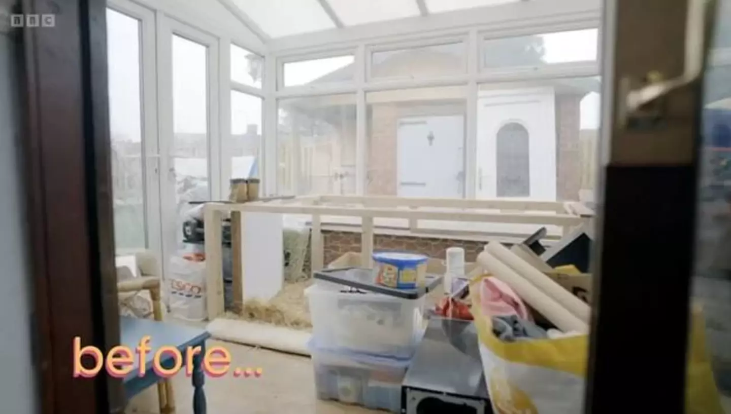 The rabbits were moved from their large indoor home into a much smaller hutch.