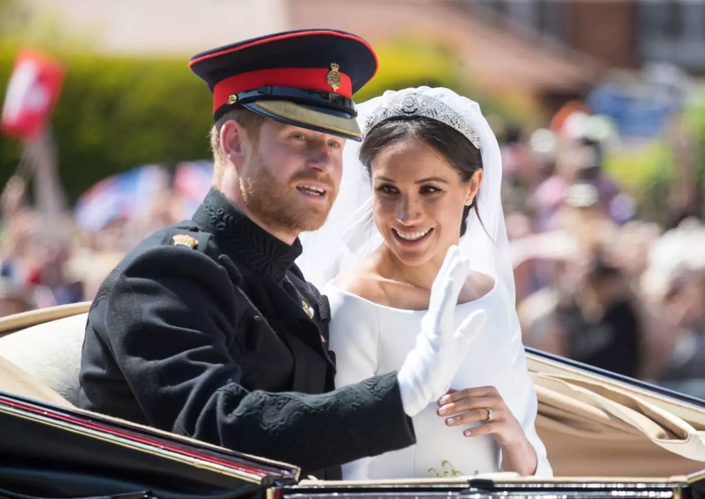 The alleged text message exchange took place just four days before Harry and Meghan's royal wedding (Pool / Contributor / Getty Images)