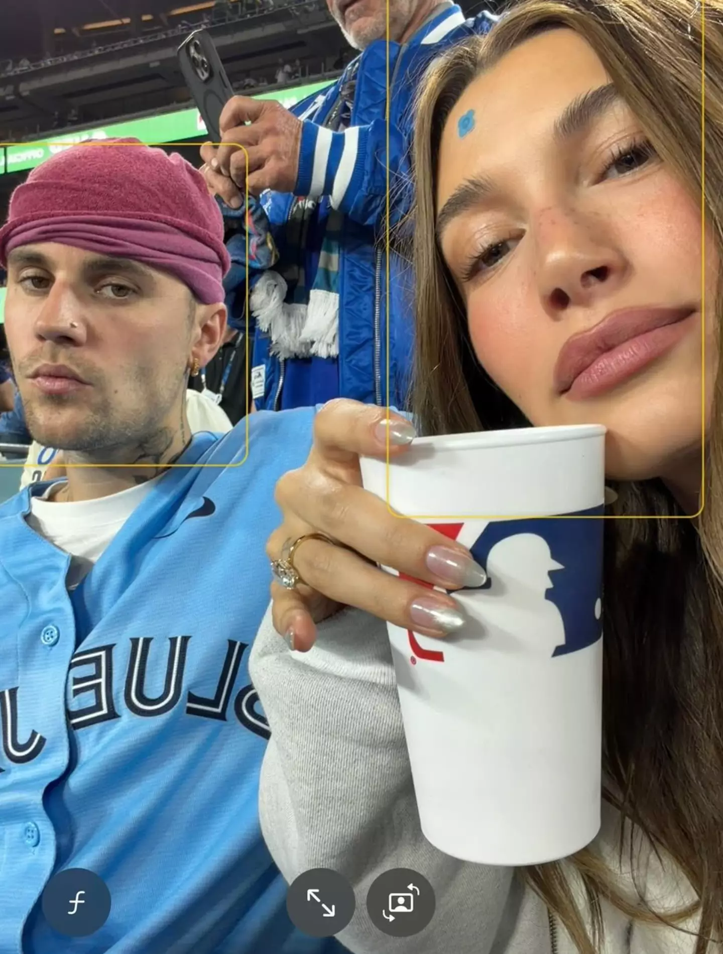 Justin Bieber shared a new selfie with wife Hailey yesterday (lilbieber/Instagram)