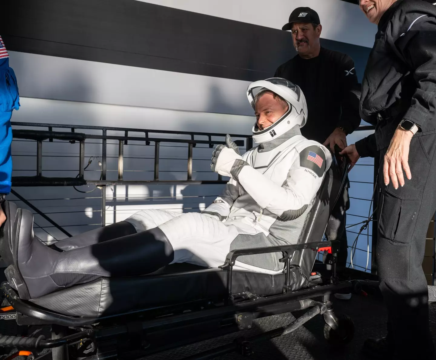 Butch Wilmore being stretchered away from the capsule (Keegan Barber/NASA via Getty Images)