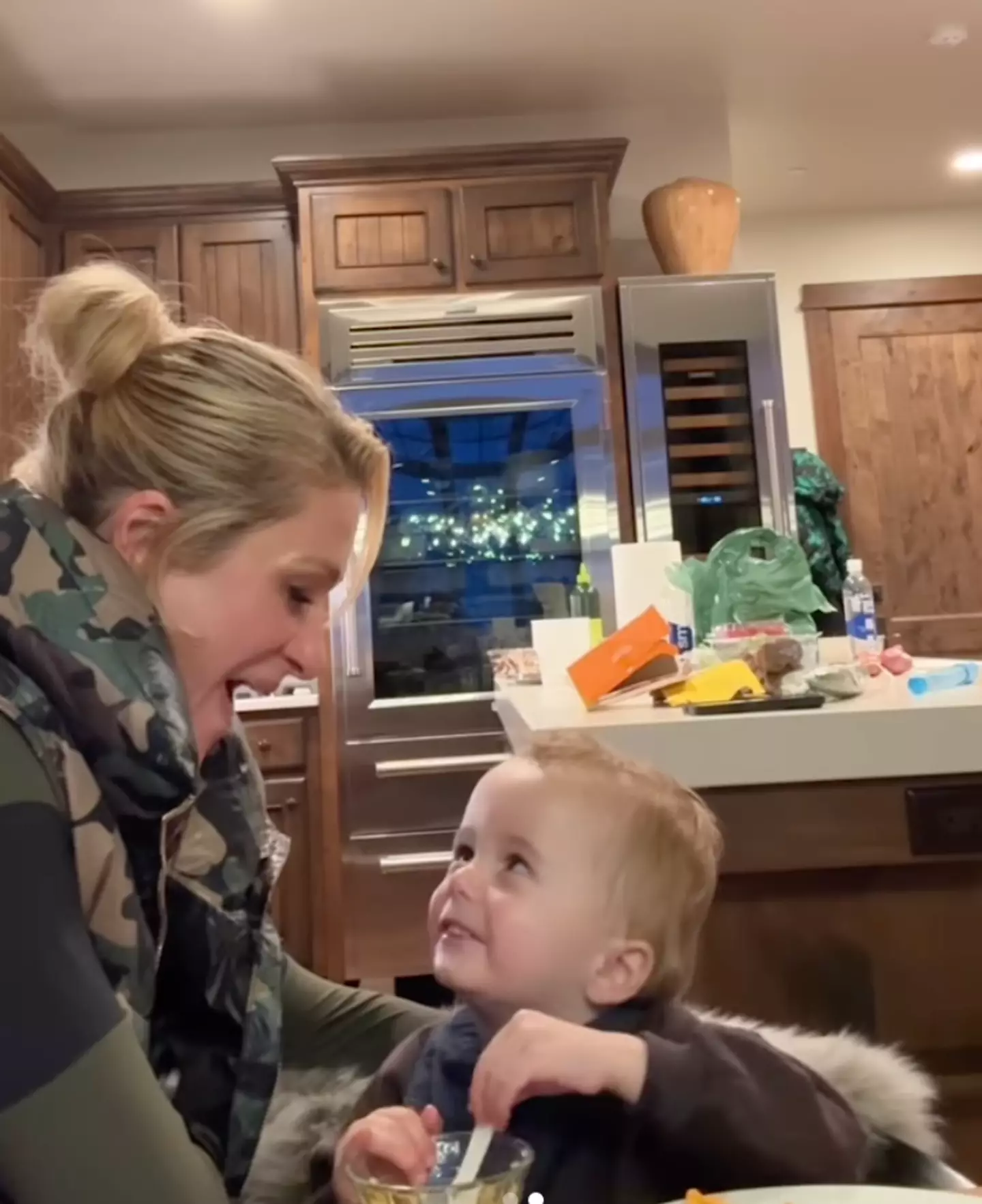 Paris Hilton shared a video to TikTok of her two-year-old son, Phoenix, swearing (TikTok/@parishilton)