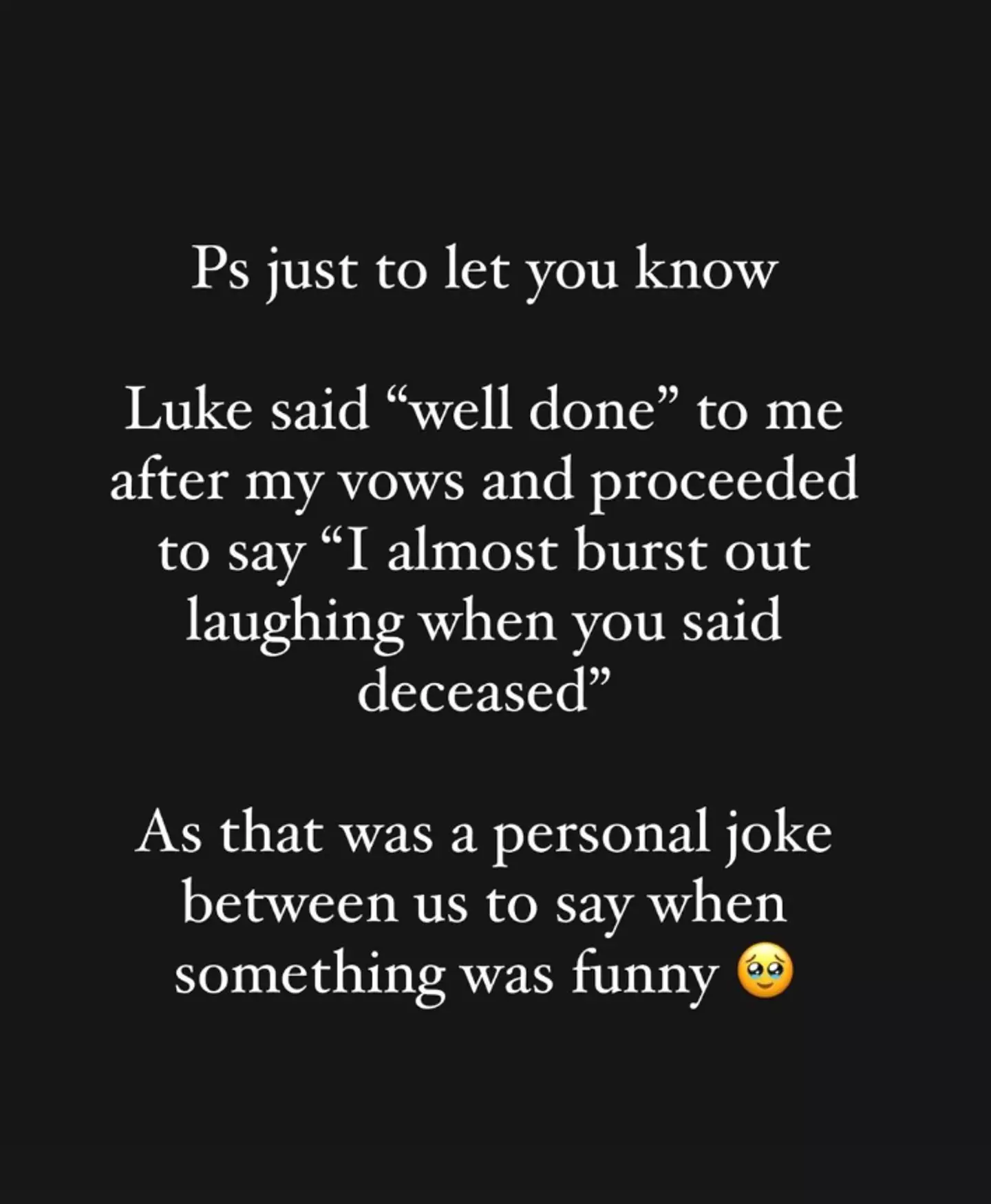 Amy explained the 'deceased' comment in a follow-up statement (Instagram/@amyvictoriakenyon)