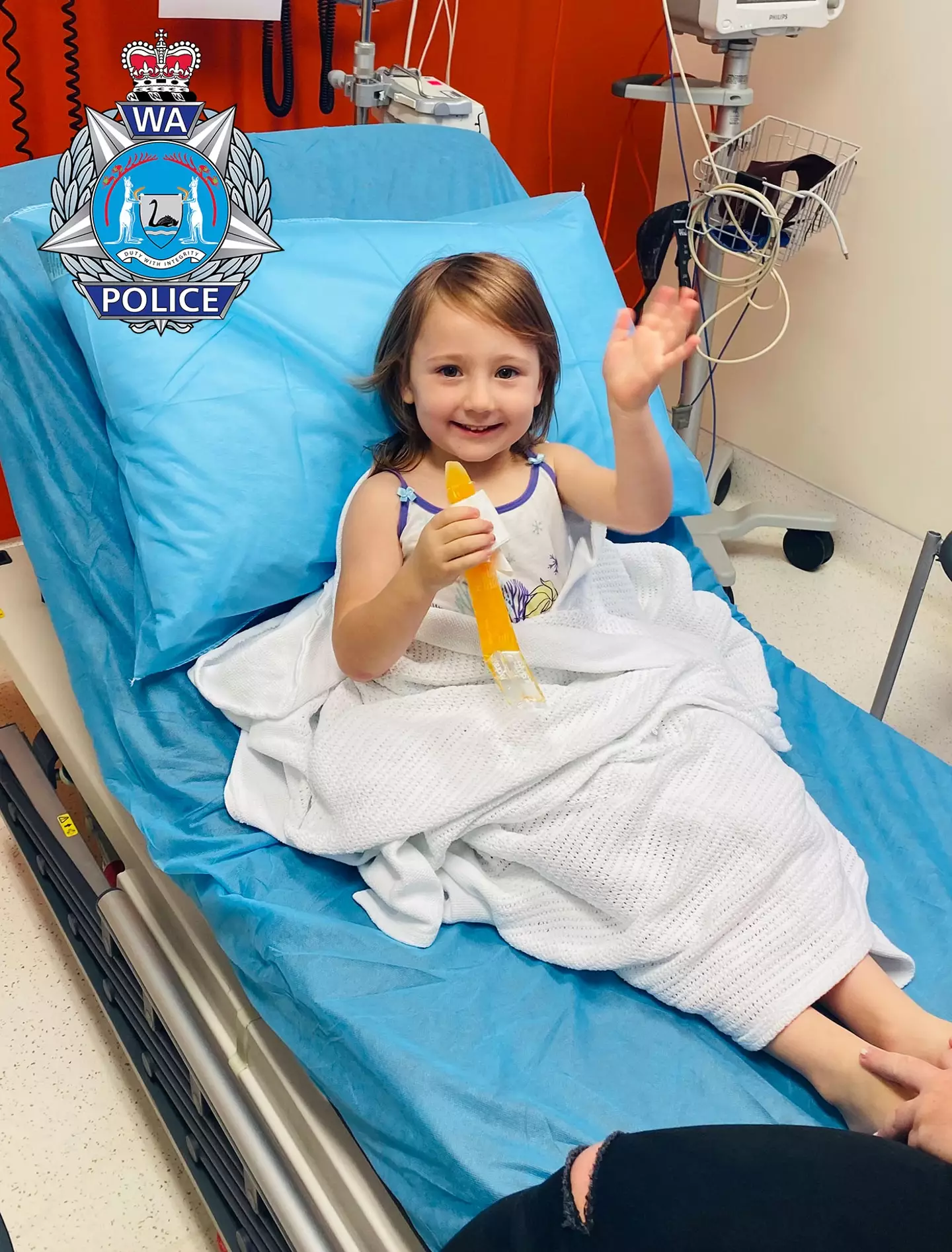 WA Police shared an image of Cleo safe and well (