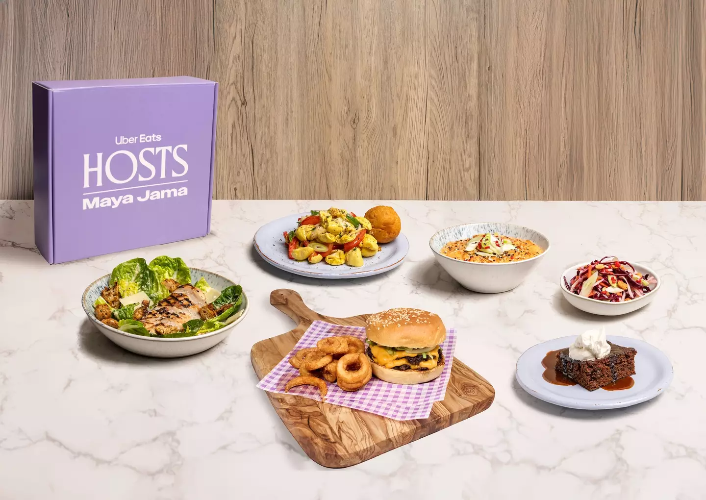 Maya's tasty exclusive menu offers mac ‘n’ cheese with gochujang and Asian slaw, a smash burger with watermelon jam and curly fries, saltfish with a fried dumpling, Caesar salad with griddled chicken breast and a coffee-infused sticky toffee pudding