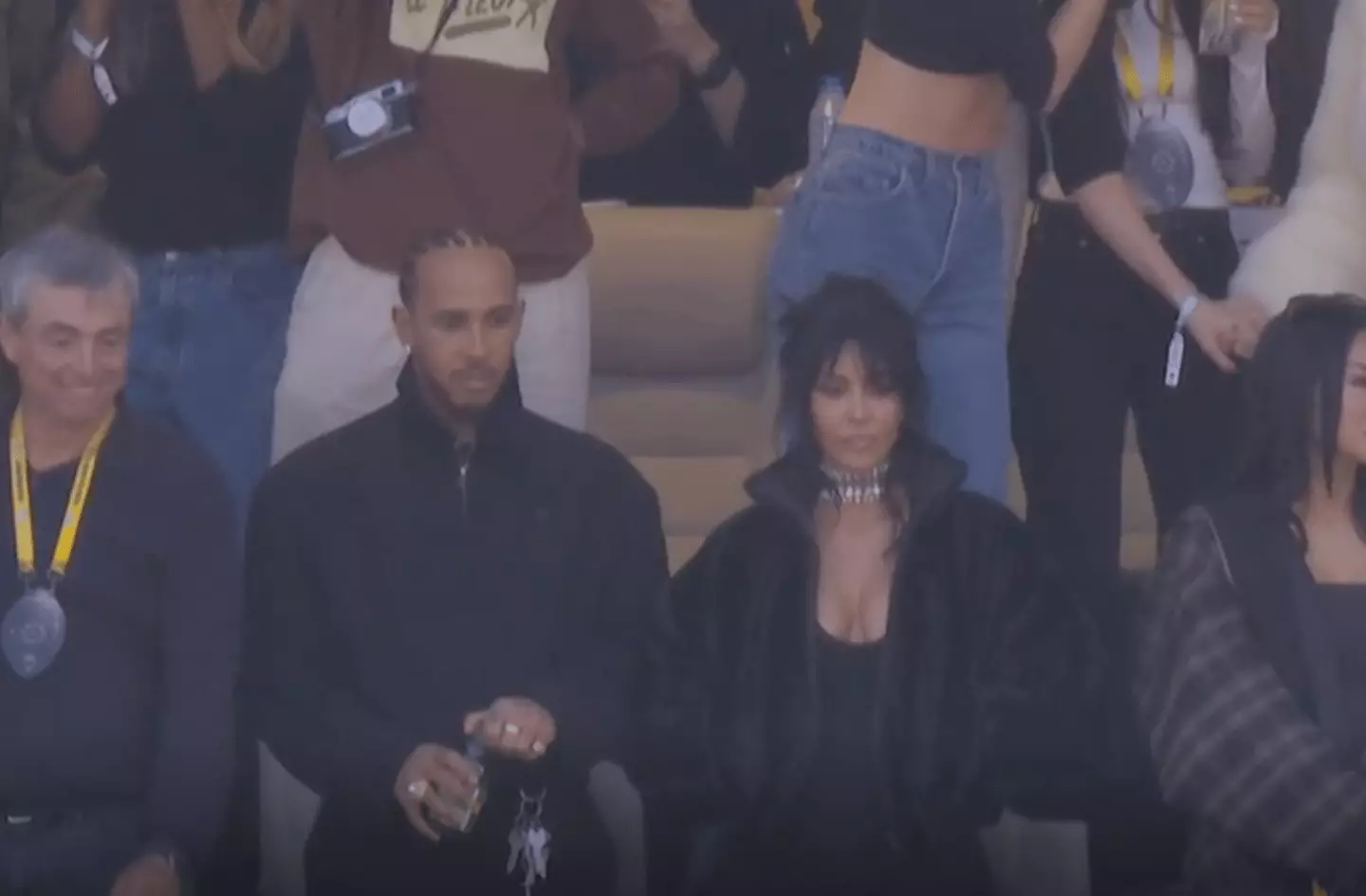 Kim Kardashian and Lewis Hamilton watched the Super Bowl together on Sunday (Sky Sports)