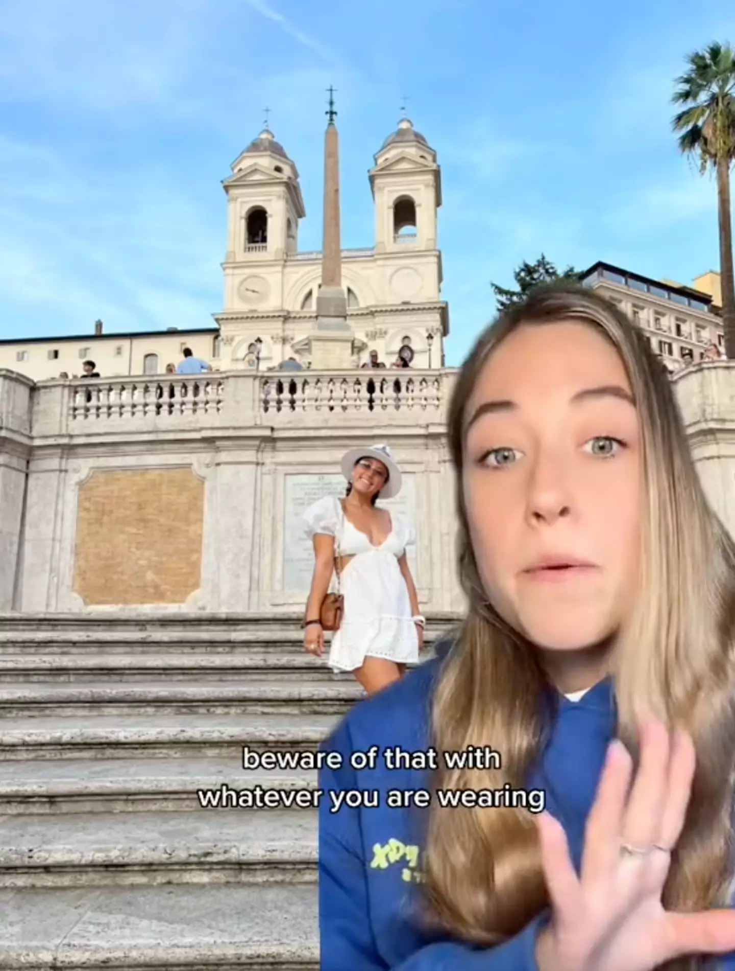 The tourist told travellers to 'beware' of the Rome dress codes next time they visit.