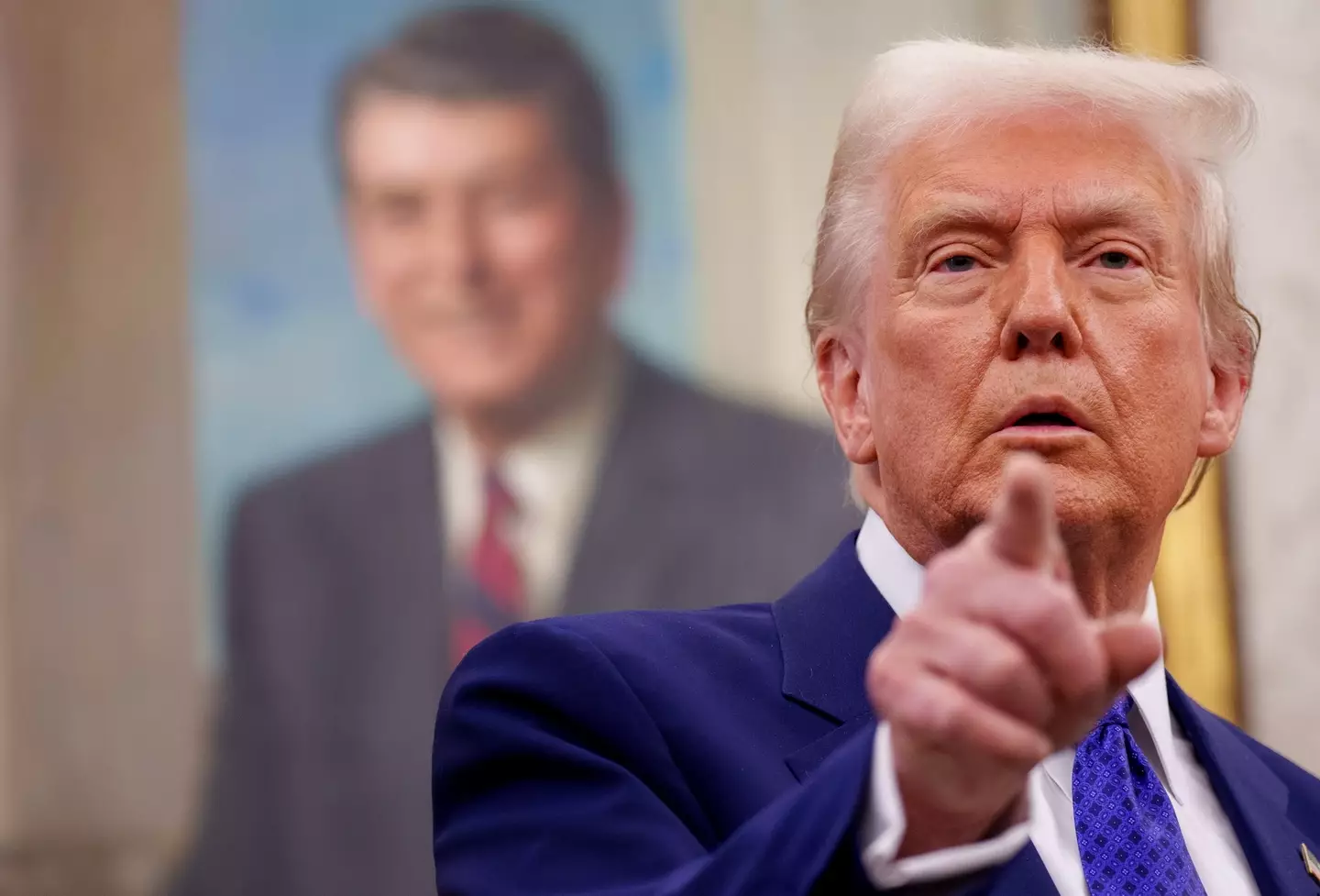 Trump was the butt of several jokes at the BAFTAs. (Andrew Harnik/Getty Images)