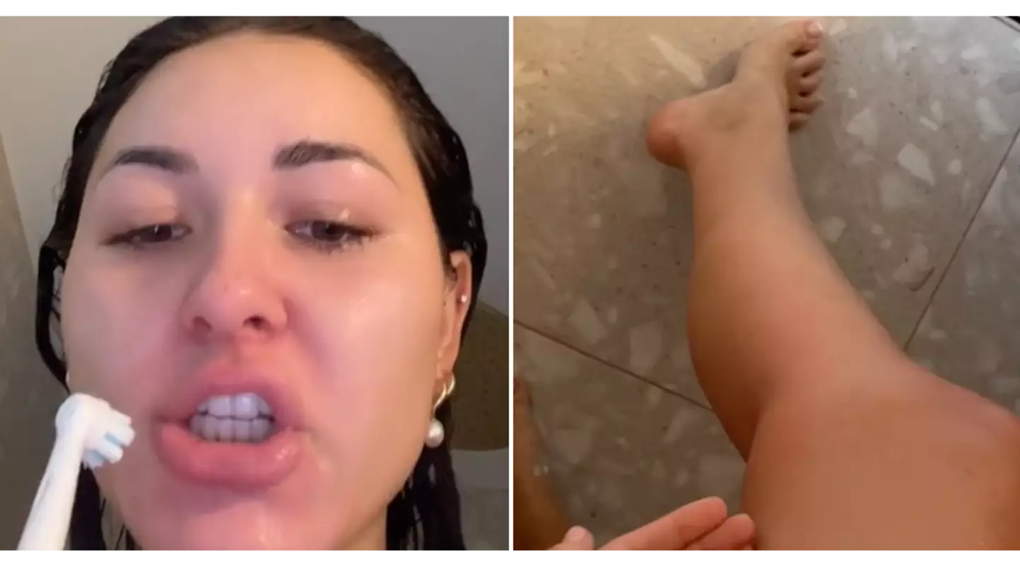 Woman sends people into meltdown after making 'terrifying' discovery in the shower