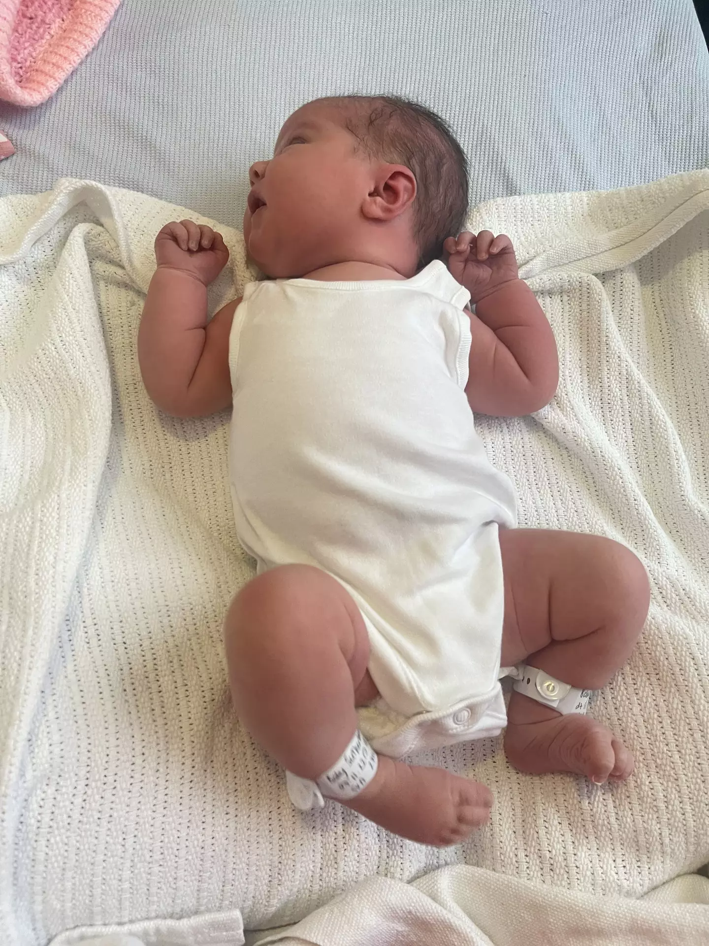 Baby Amelia was born on 27 November last year.