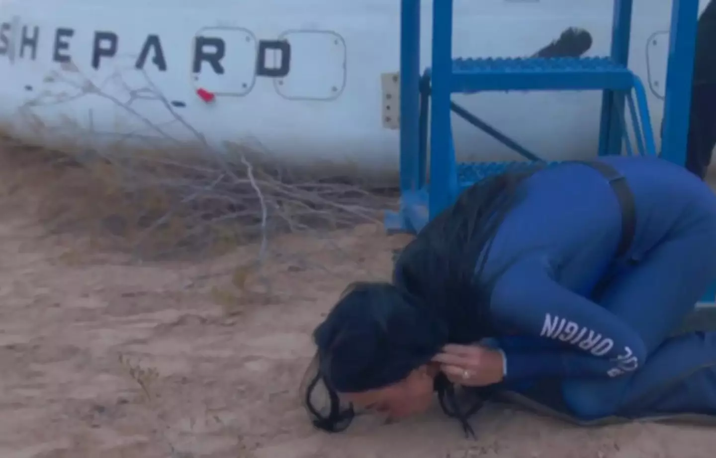 Katy Perry kissed the ground upon her arrival onto Earth (Sky News)