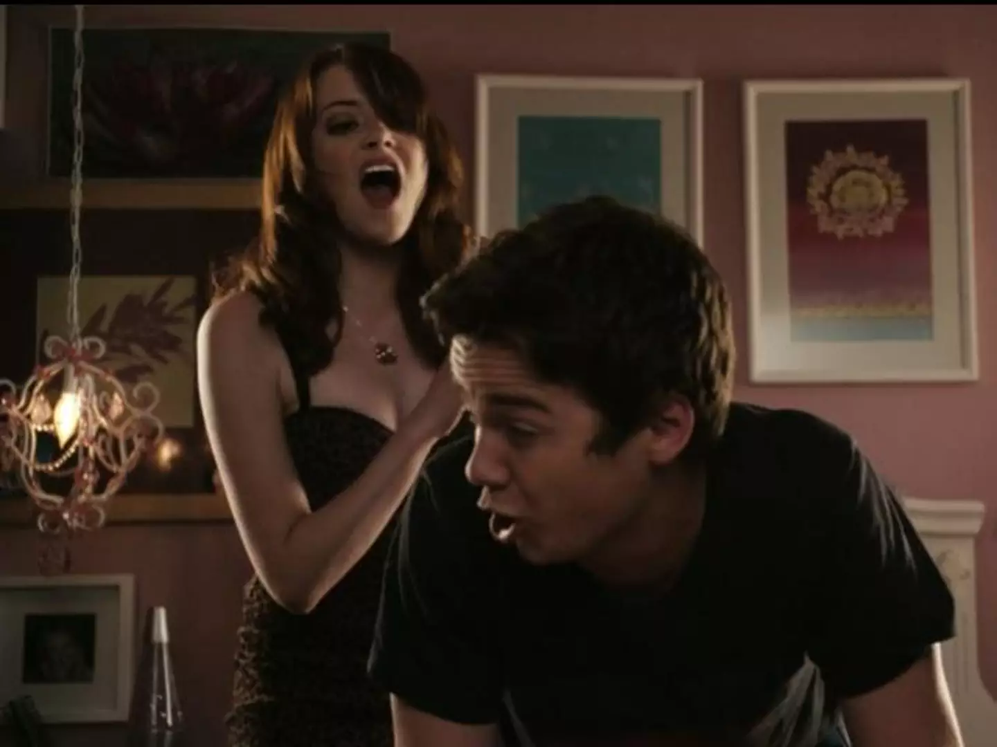 Emma made the discovery filming this scene in Easy A.