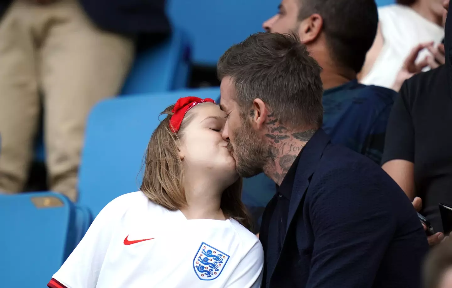 Beckham said he kisses 'all [his] kids on the lips'.