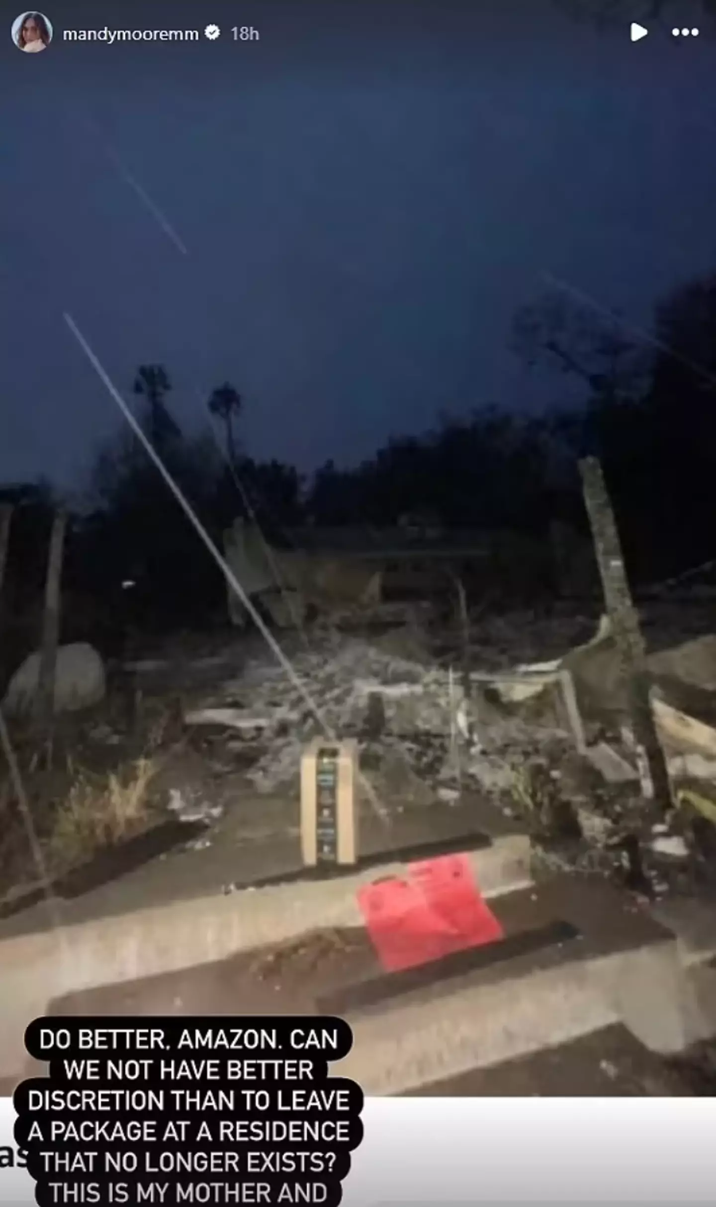 Moore shared the photo on her stories (Instagram/@mandymoore)