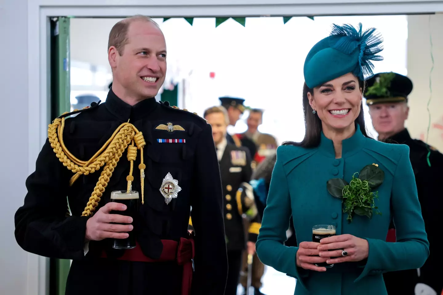 This year, Kate was absent from the Irish Guards parade - she is the honorary colonel of the regiment.
