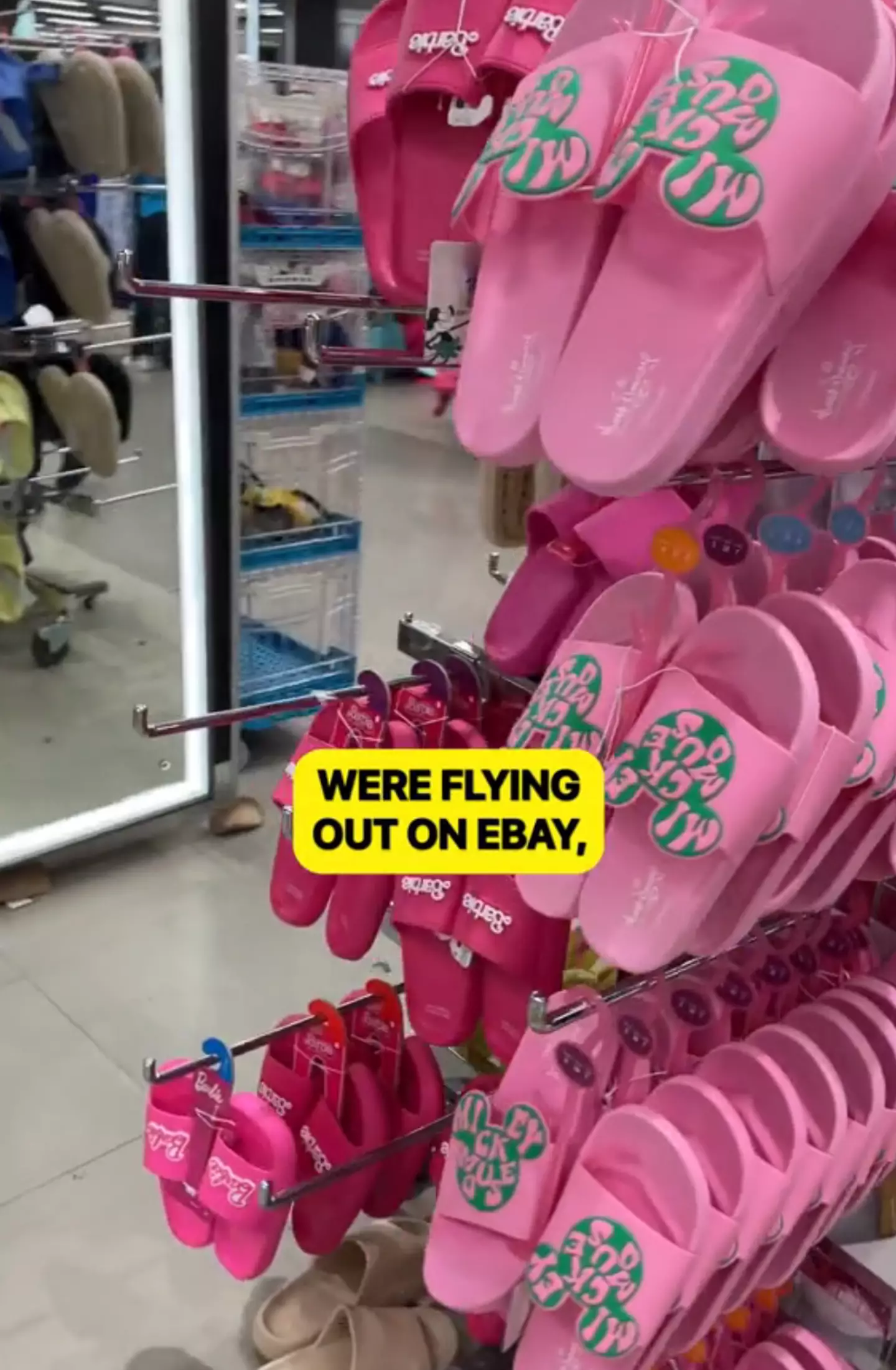 The video explains how to sell Barbie sliders from Primark for nearly double online.