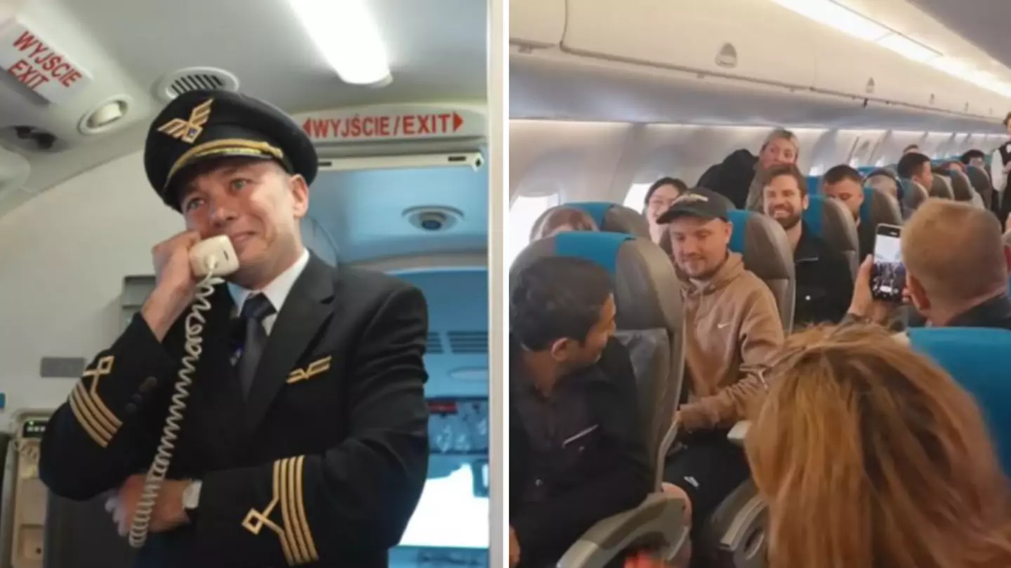 Pilot breaks down in tears after making surprising announcement mid-flight