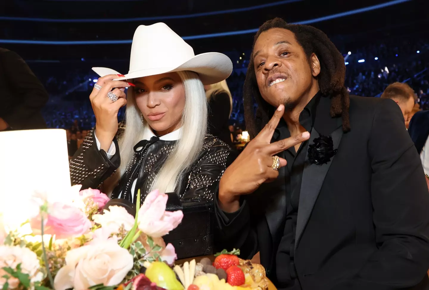 Beyoncé and Jay-Z at last night's (4 February) Grammys.