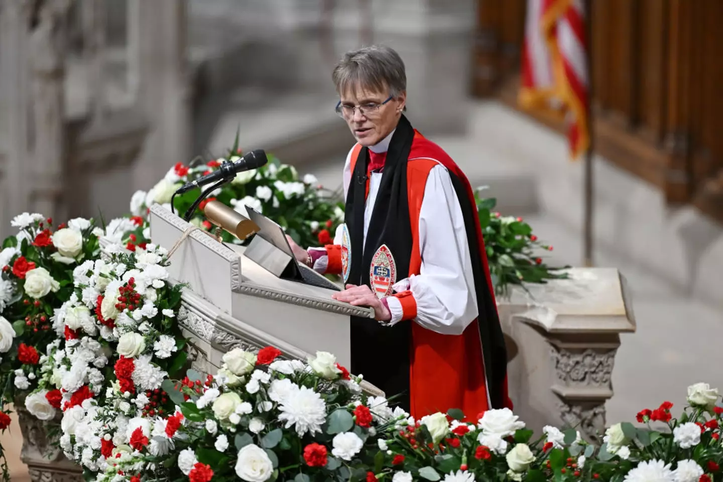 Trump has since hit back at the Bishop's comments made in her initial speech (The Washington Post / Contributor / Getty Images)