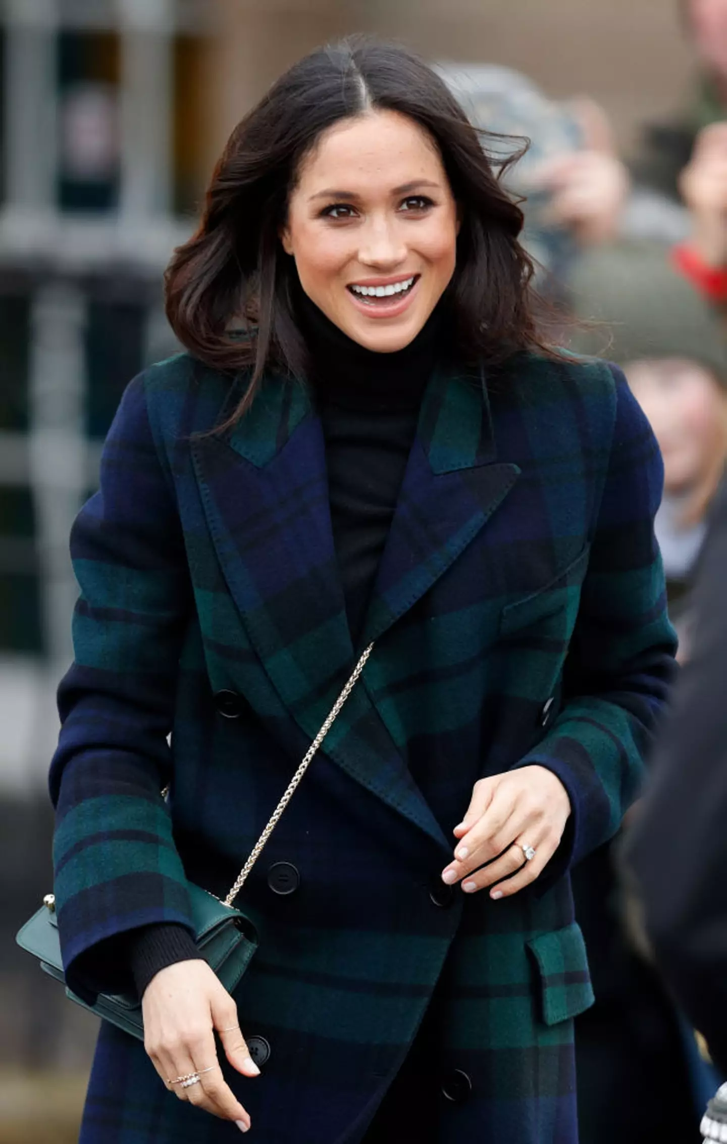 Meghan Markle wearing a Strathberry bag in 2018 (Max Mumby/Indigo / Contributor / Getty Images)