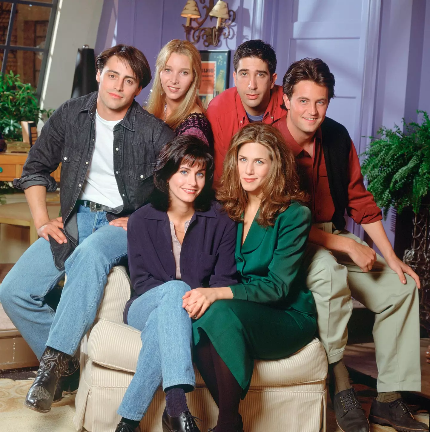 Perry with his Friends co-stars in 1994 (NBC/Getty)
