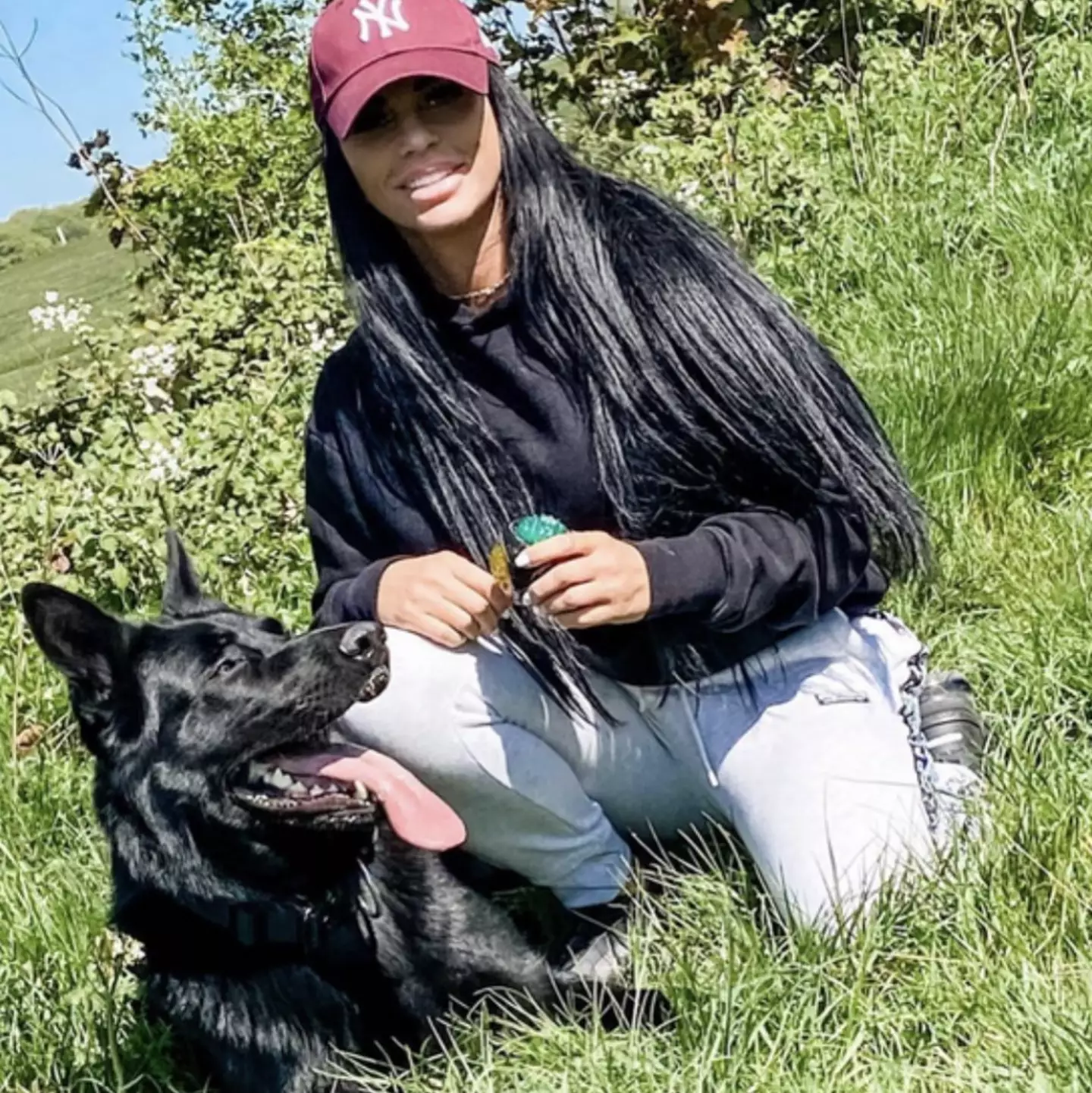 Katie Price with late dog Blade.