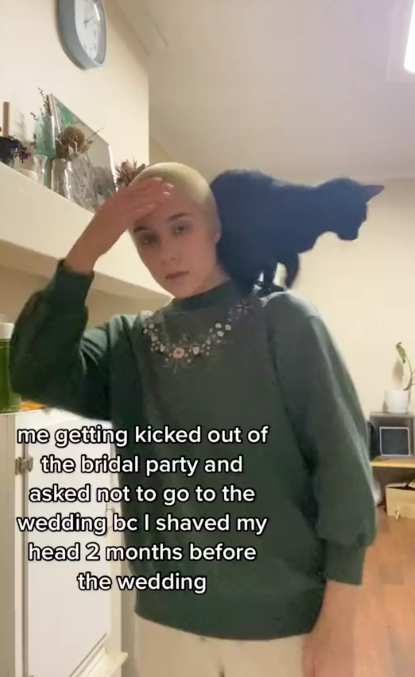 Aysh was dumped from the bridal party for shaving their head.