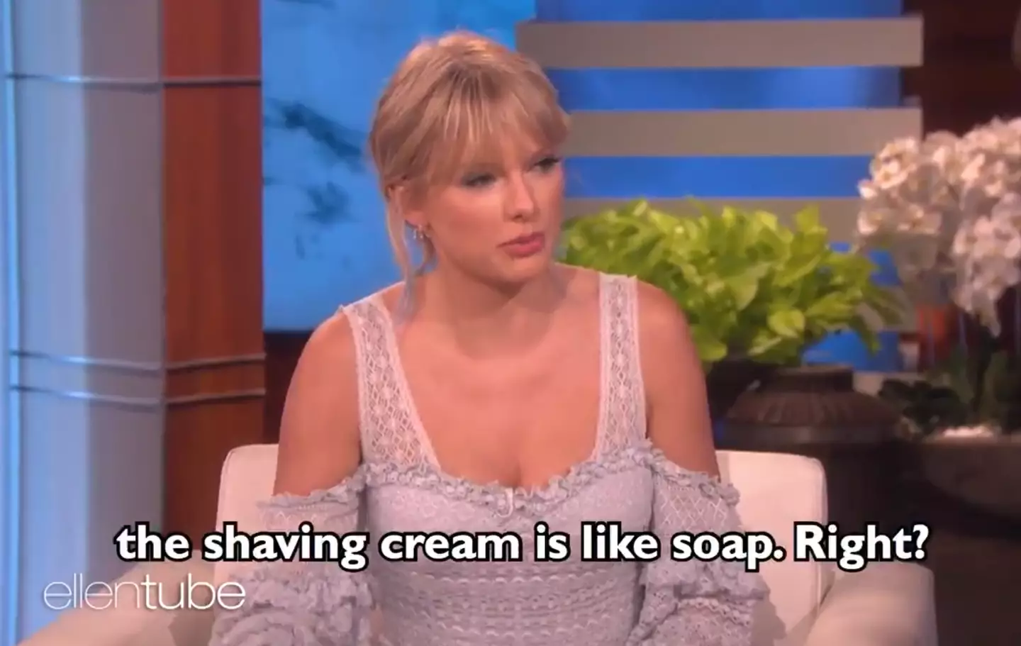 Taylor Swift opened up about her shower habits. (X/@EllenDeGeneres)