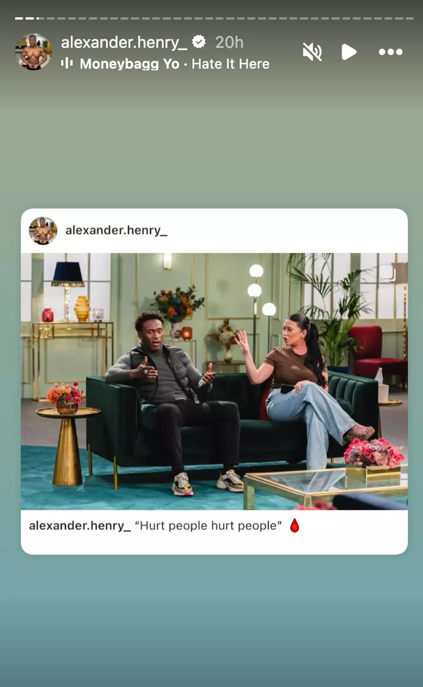 Alex previously took his Instagram Story to respond to the episode (Instagram/@alexander.henry_)