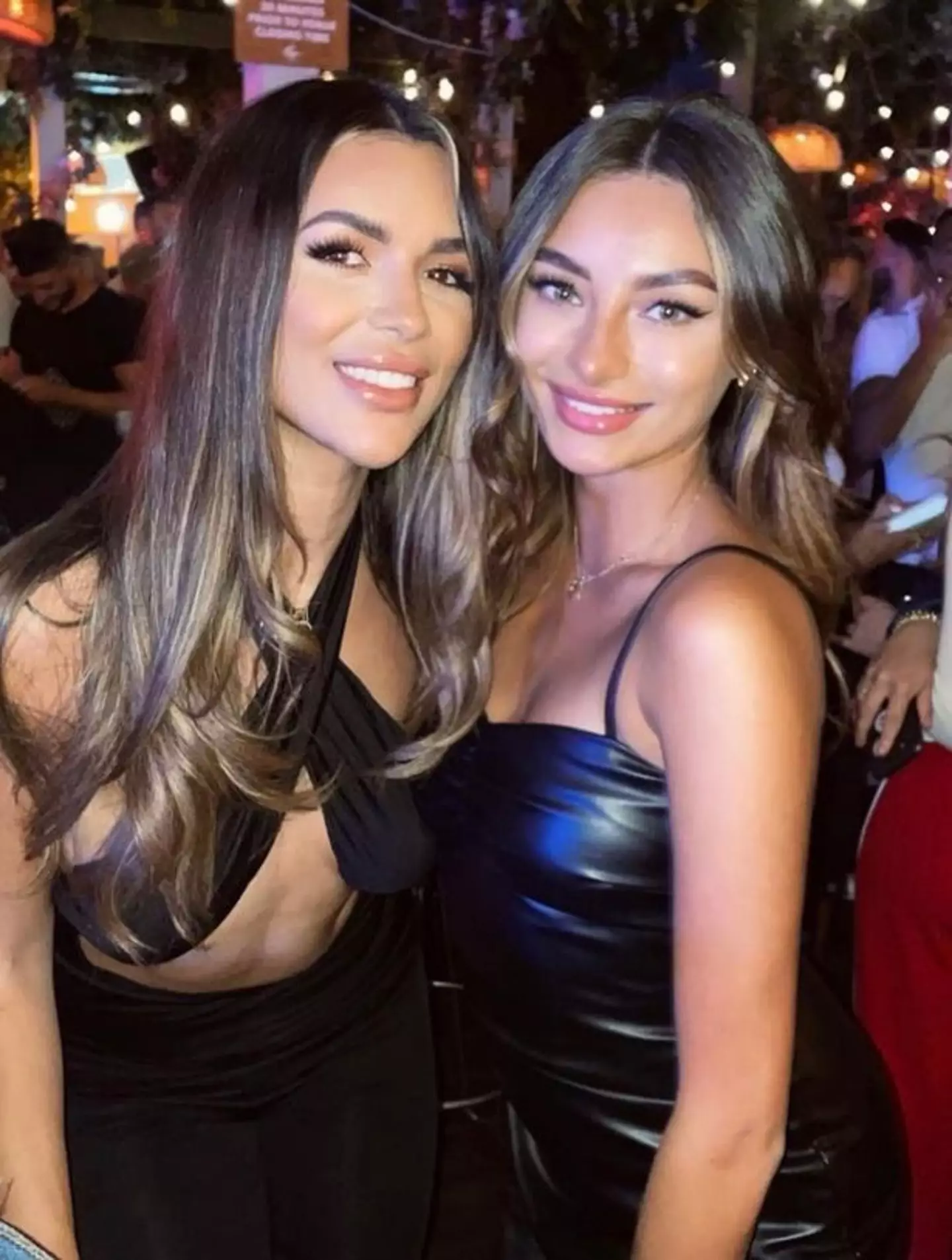 The Love Island star standing with her best friend Arabella Ovenden.