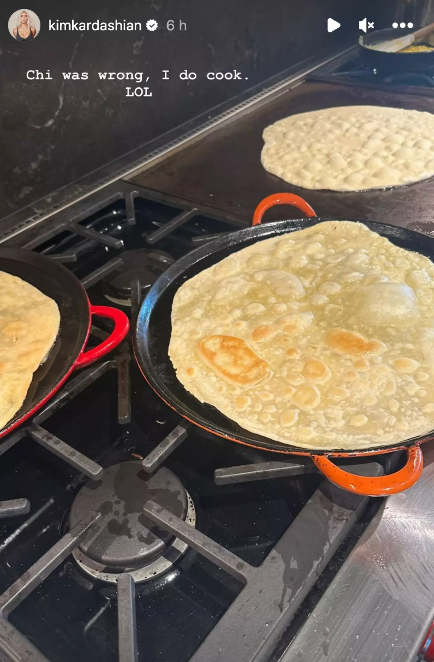 Kim went onto to show that she does cook.