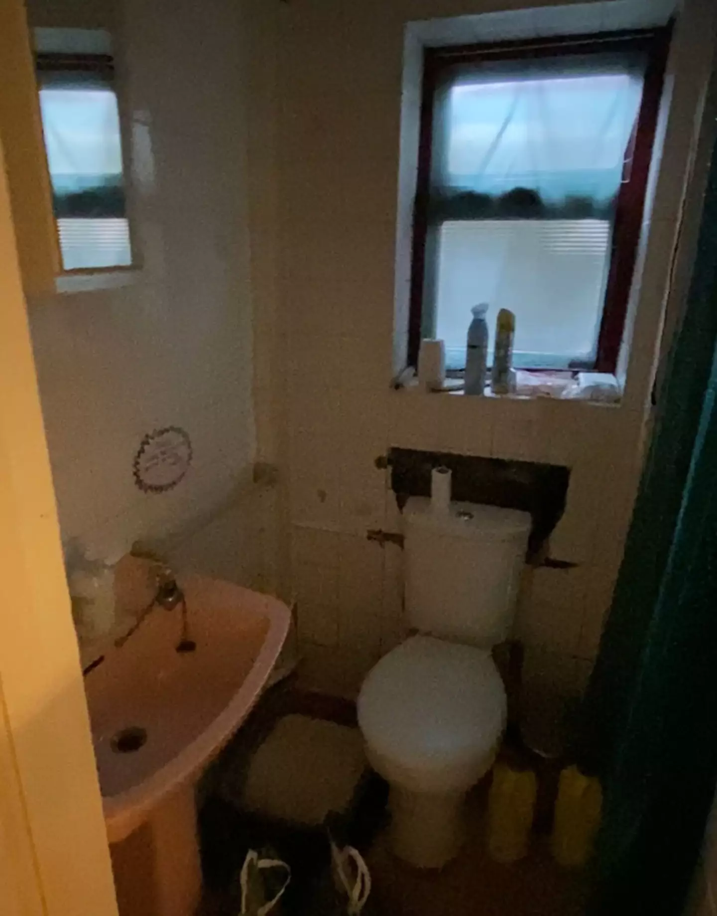 The room was located behind a wall in the bathroom.