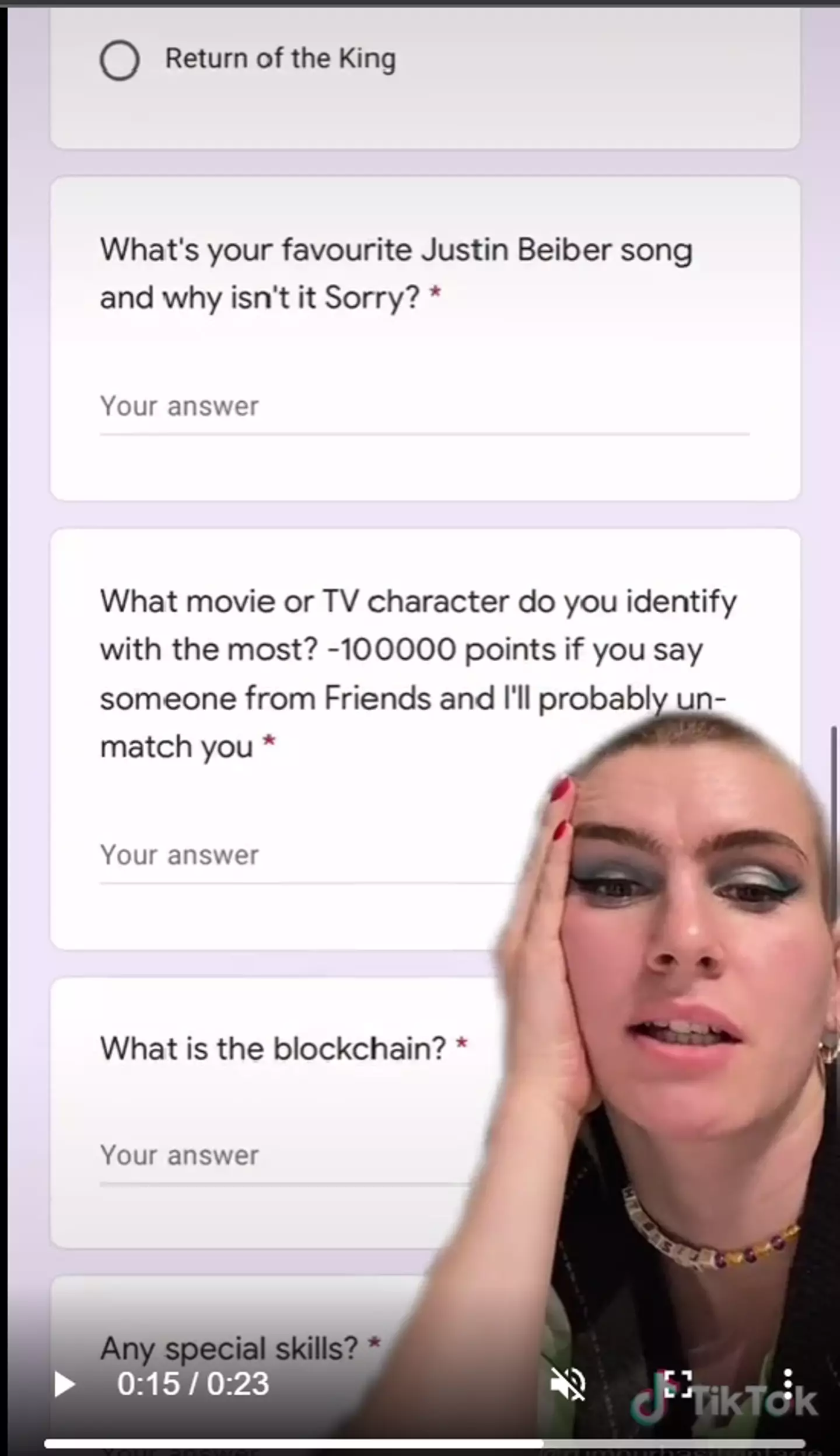 Some of the questions were rather strange (