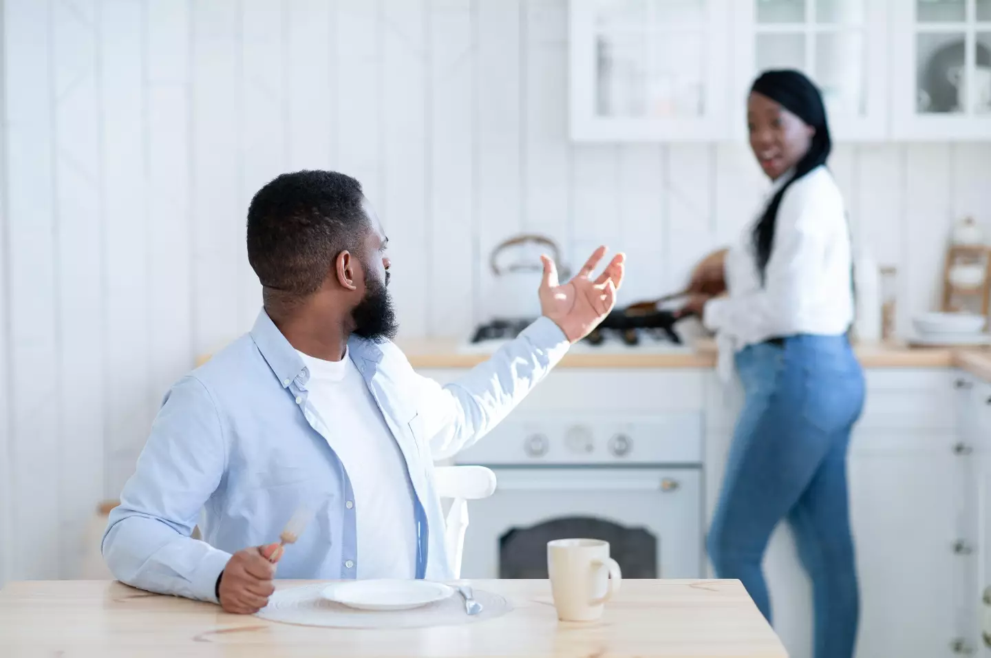 A woman stood her ground when her boyfriend requested she cook an extra meal for his friend (stock image).