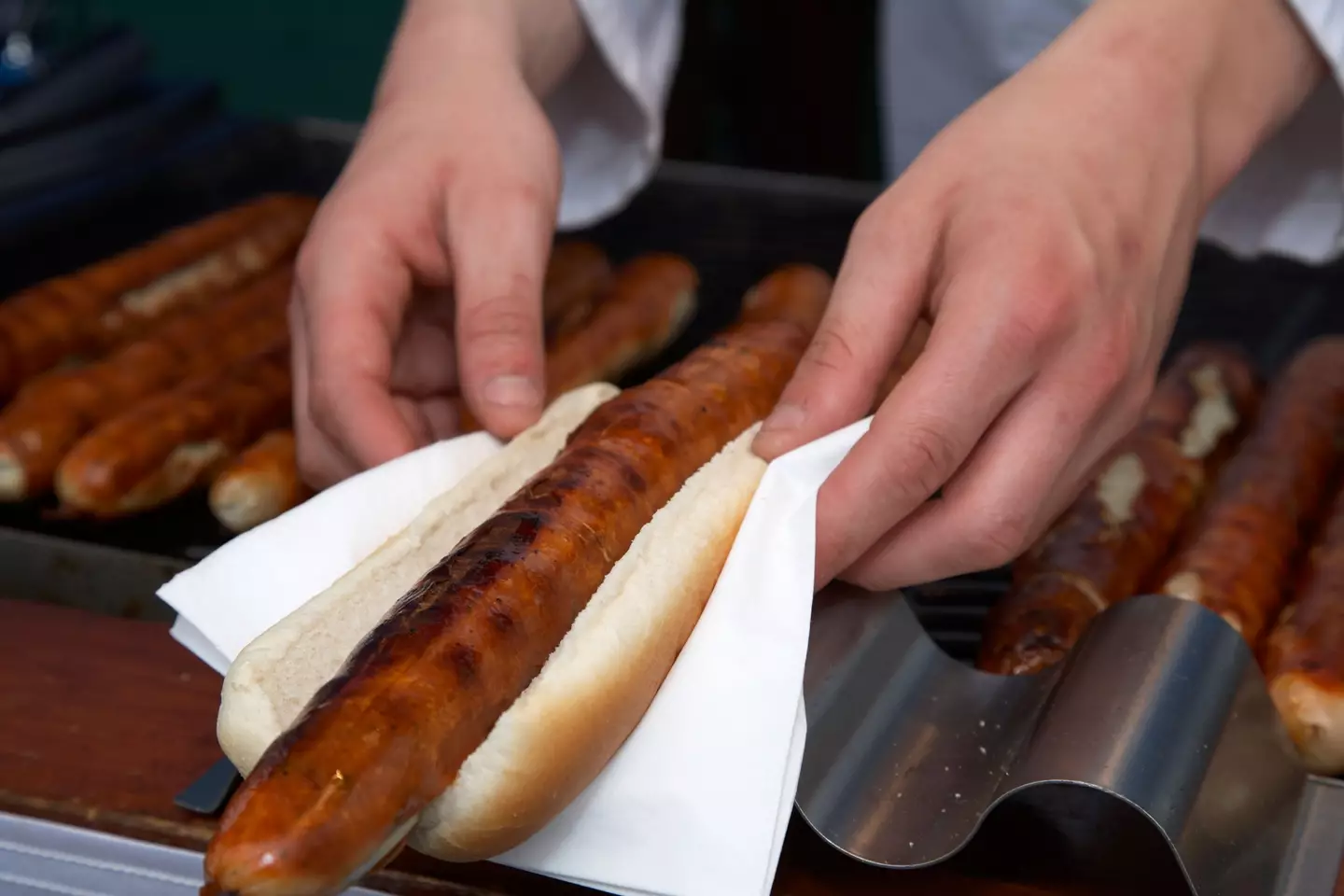A bratwurst seller said they have more female customers than male.