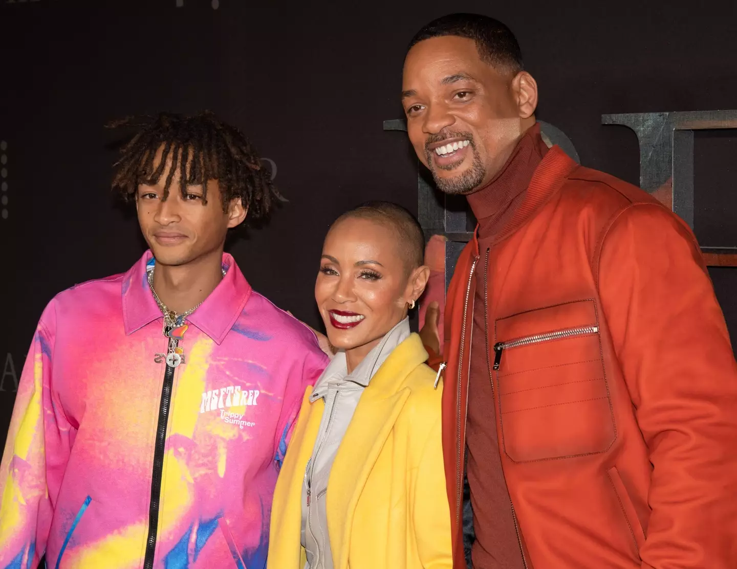 Jaden, Jada and Will in February 2022. (