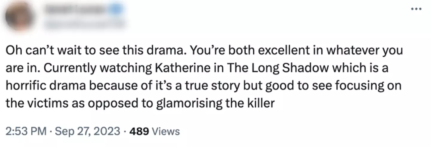 Another social media praised Katherine Kelly's performance.