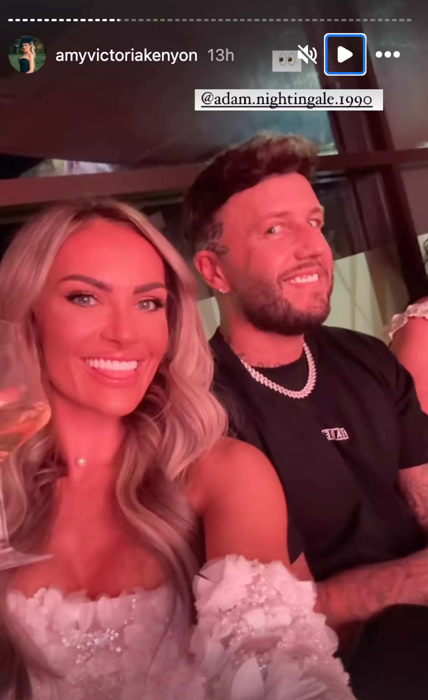 Amy shared a series of snaps with her cast mates during last night's watch party (Instagram/@amyvictoriakenyon)