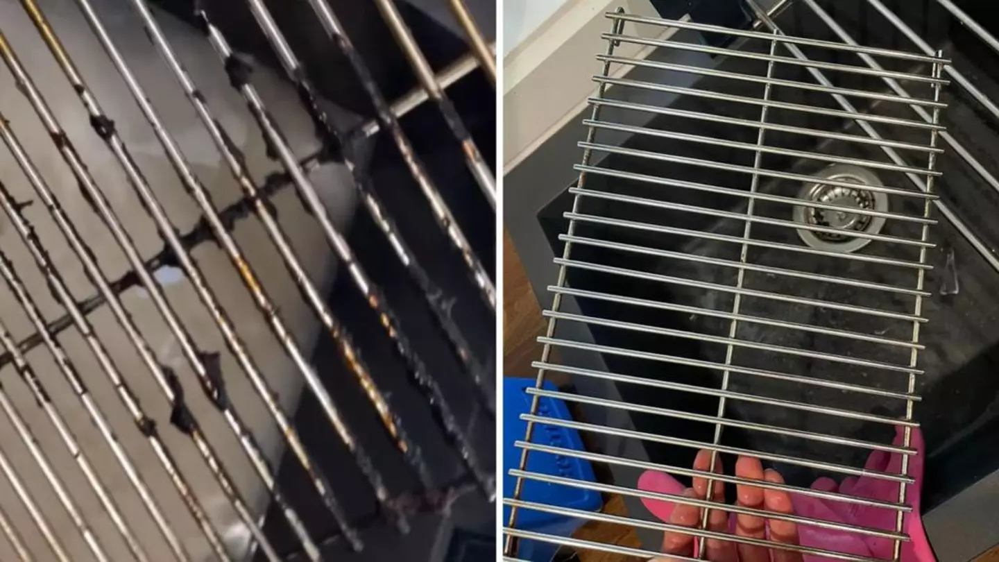 Woman shares genius cornflour hack to clean filthy oven racks in minutes