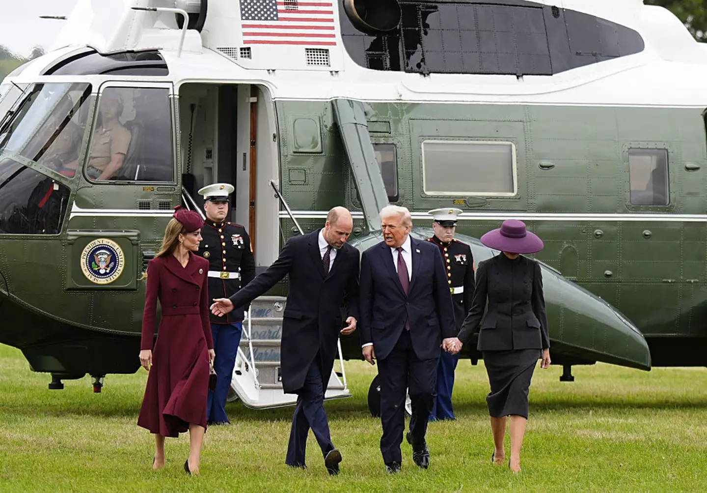 Melania began by shaking William and Kate's hands (WPA Pool/Getty Images)