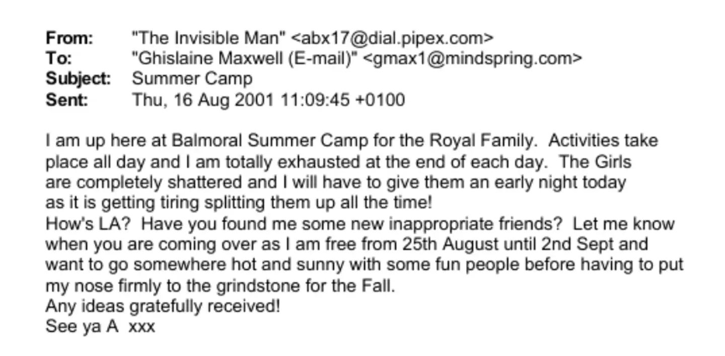 The damning email was made public today (Department of Justice)